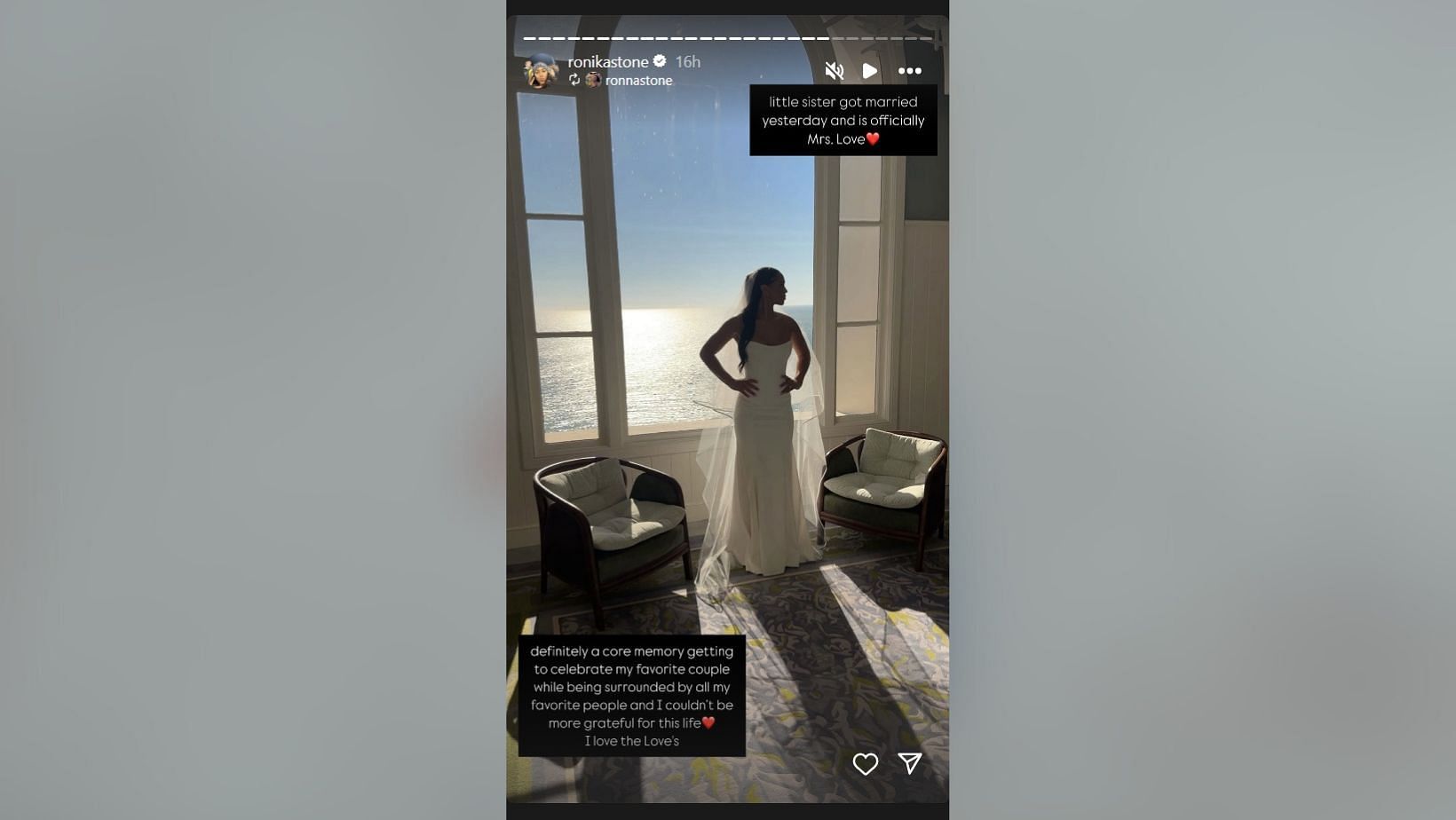 Ronna Stone reacts to Jordan Love and Ronika Stone's wedding (Image Credit: Stone/IG)